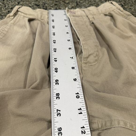 Vintage Gap Shorts Women 7/8 Khaki High Waist Pleated Made USA 90s Button Fly - Picture 8 of 8